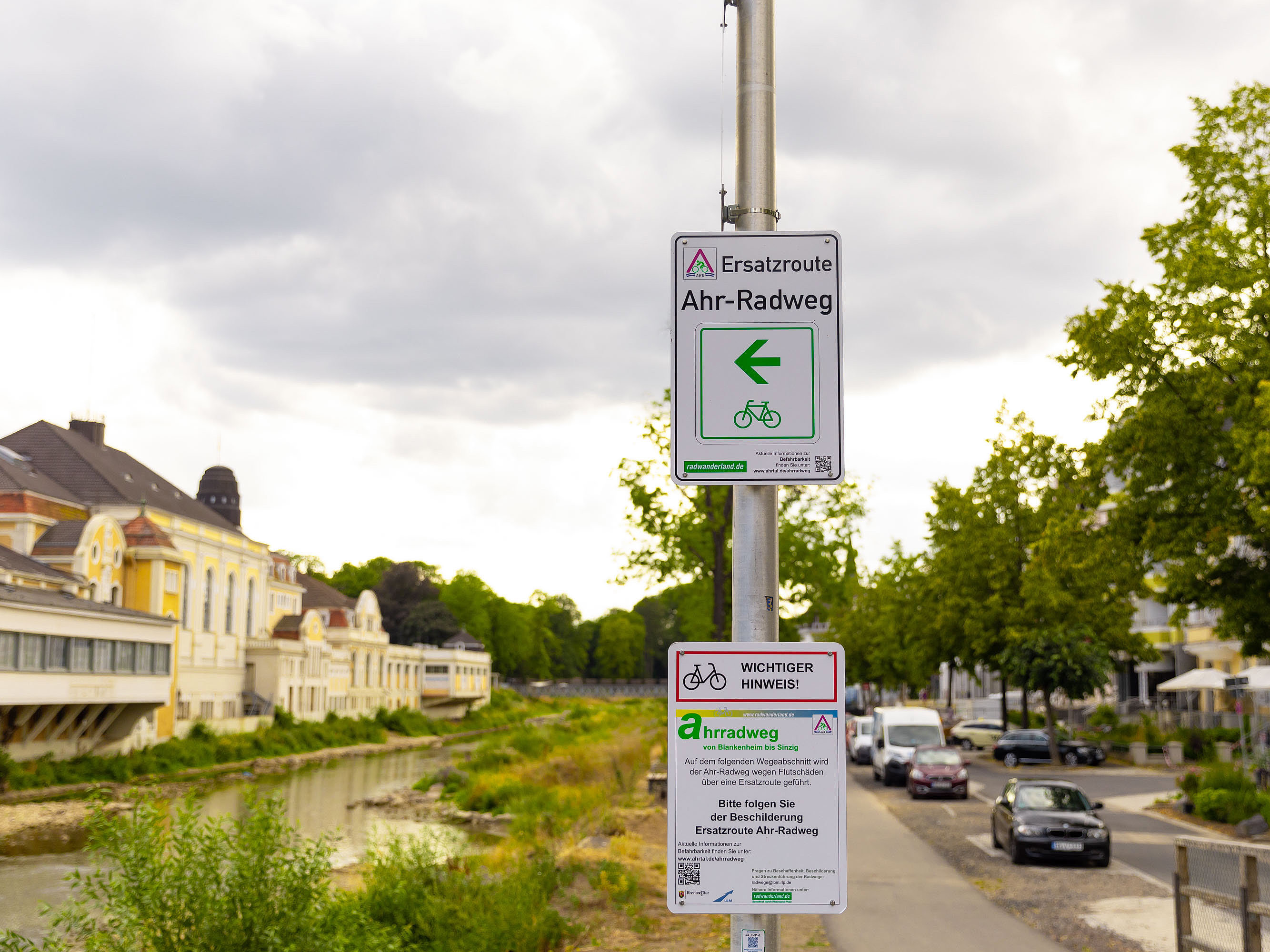 Einheitliche Radweg-Beschilderung nach der Flut Einheitliche Radweg-Beschilderung nach der Flut