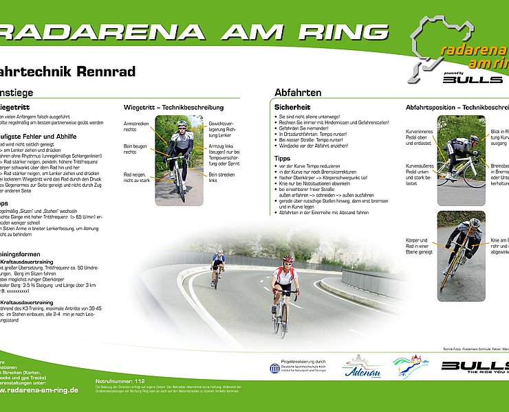 Radarena am Ring - Fahrtechnik Rennrad