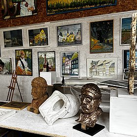 Atelier und Galerie Rhine-Art in Bad Neuenahr-Ahrweiler mit Gemälden und Skulpturen regionaler Kunst.