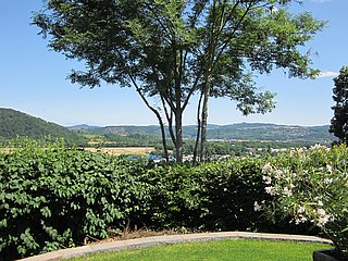 Blick vom Garten ins Rheintal