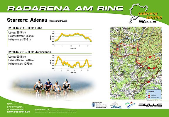 Radarena am Ring: Starttafel BULLS HÖLLE und BULLS ACHTERBAHN - MTB-Tour 1+2