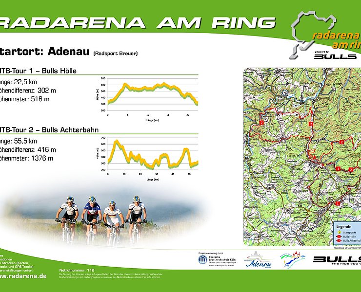Radarena am Ring: Starttafel BULLS HÖLLE und BULLS ACHTERBAHN - MTB-Tour 1+2