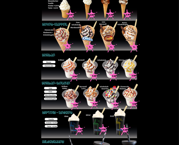 Eiskarte Snackbox Fries&Eis